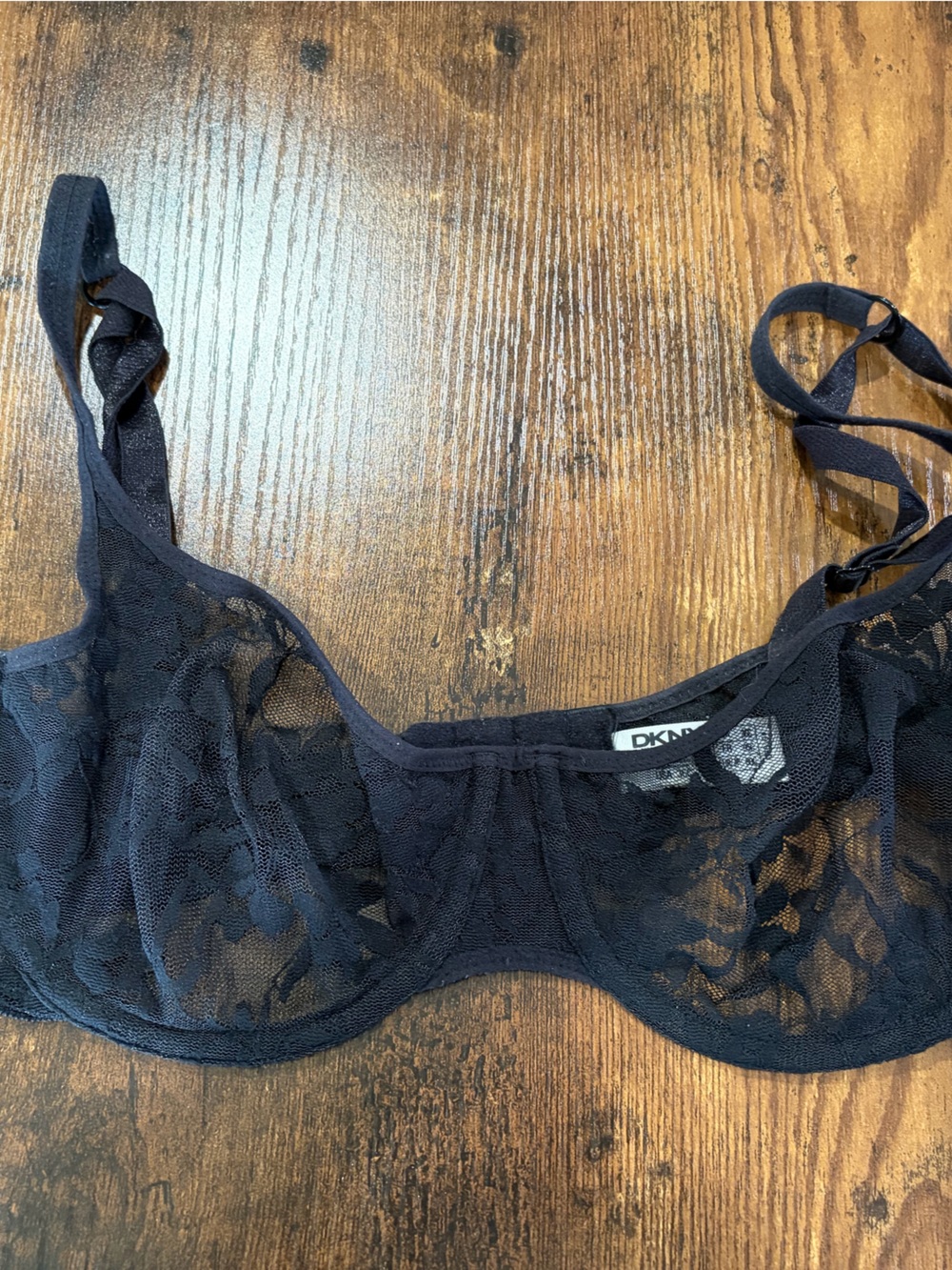 DKNY Black Lace Balconette Bra and panty set